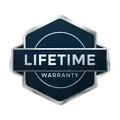 Blue shield badge reading “LIFETIME WARRANTY” in white text.