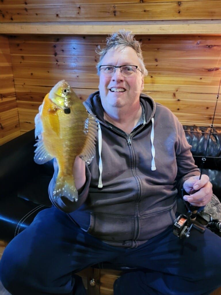 ice fishing bluegills MN
