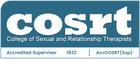 COSRT logo: white text on blue background.  