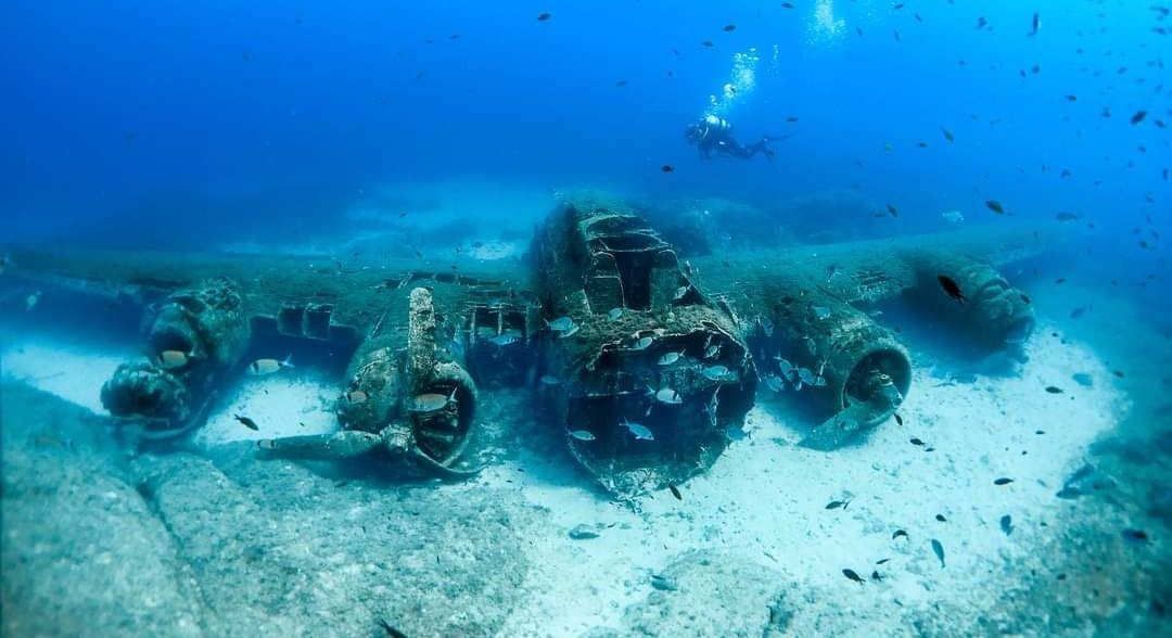 L'épave du bombardier B-17 à Calvi