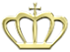 Een gouden kroon met daarop een kruis