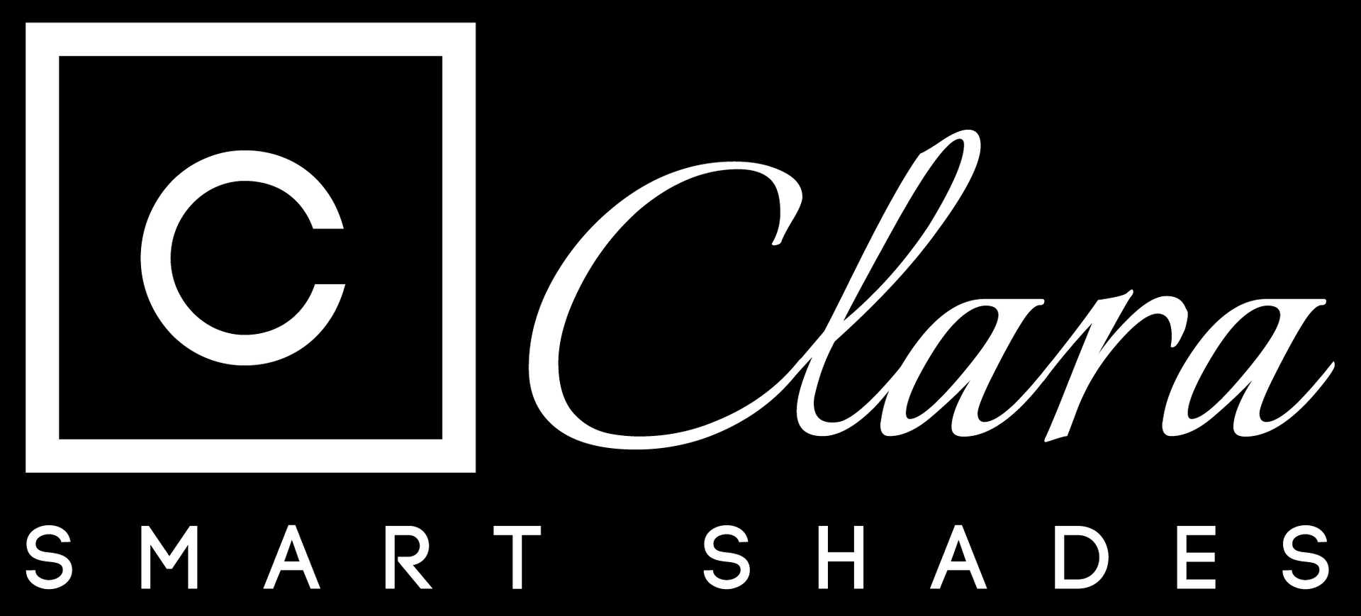 White logo on black background: 