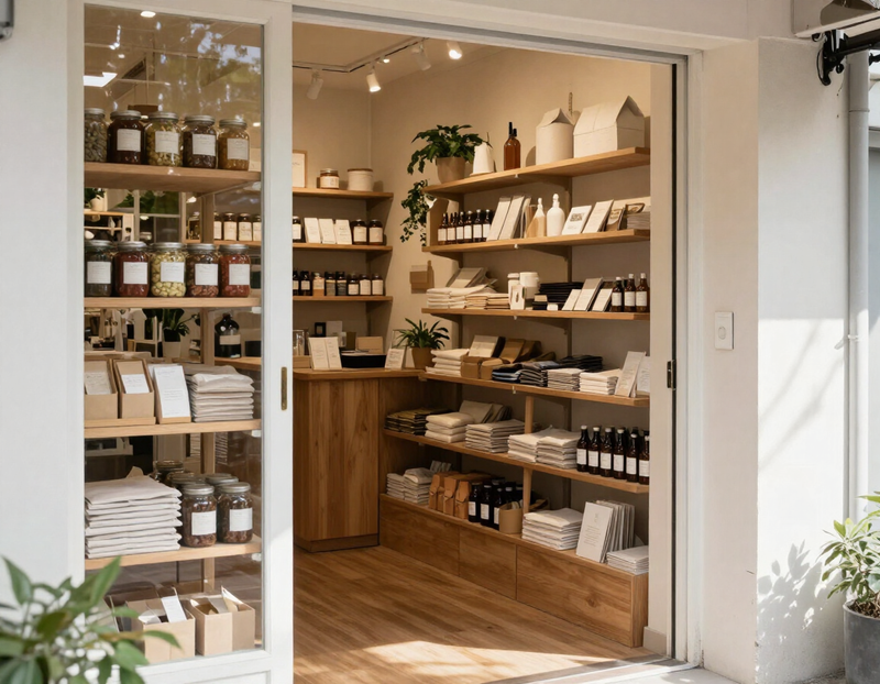 Inside of a small independent retail shop
