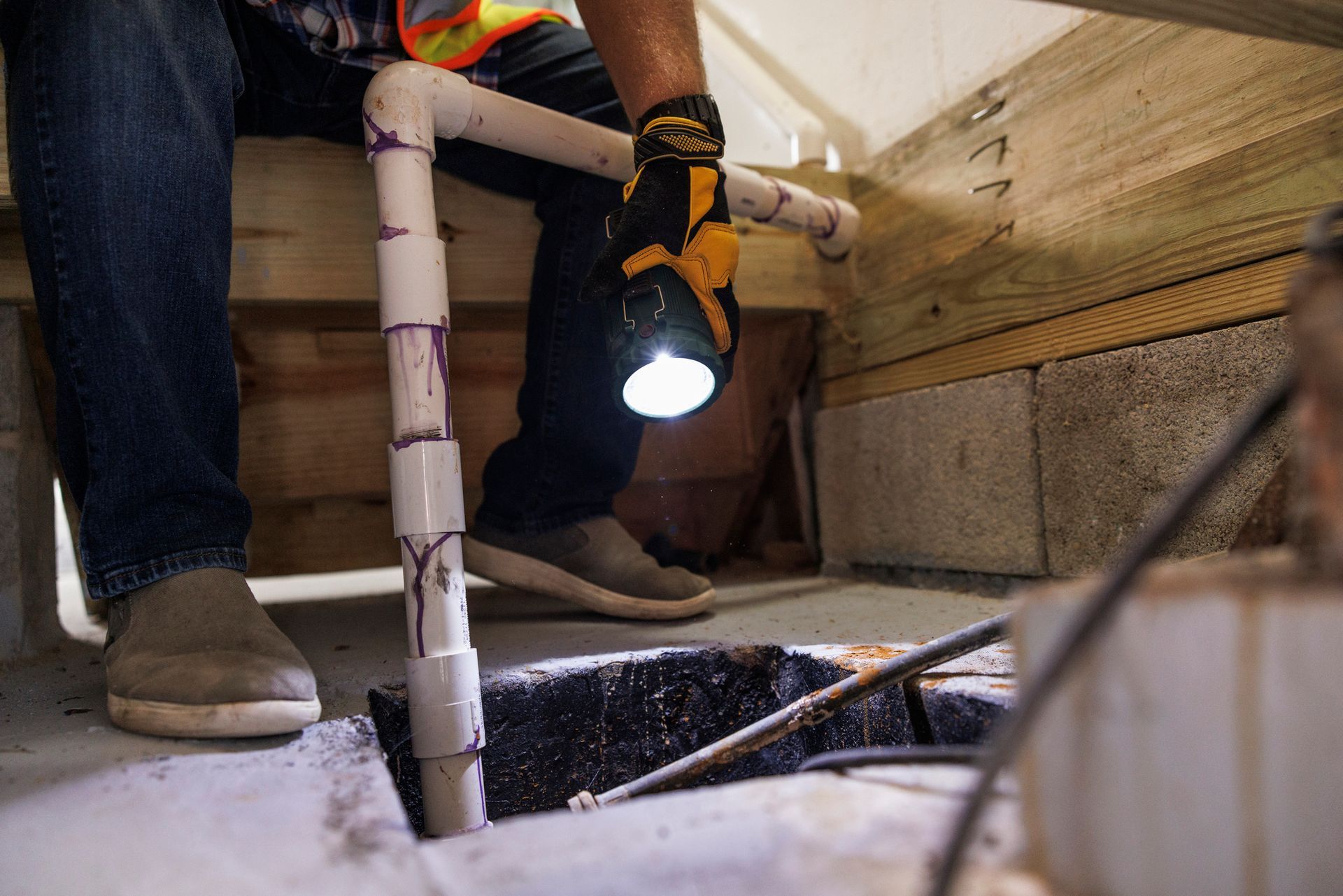 Sump pump system installed in a basement in Staten Island, New York, helping protect the home.