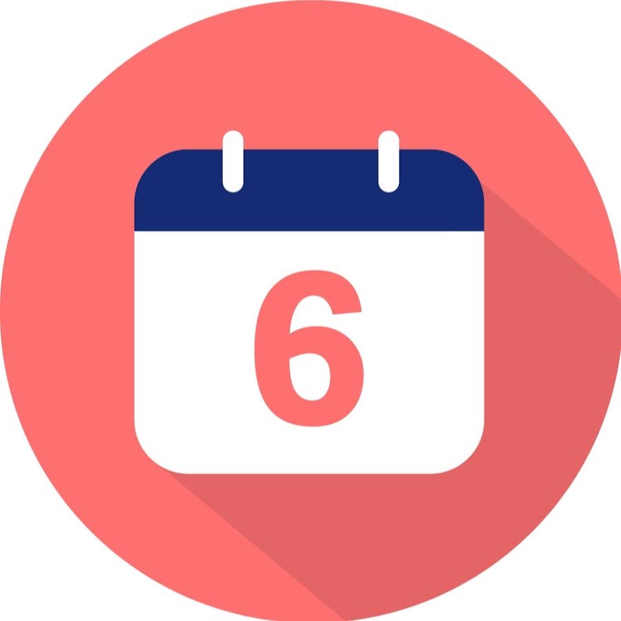 An icon of a calendar with the number 6 on it