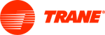 A trane logo with a red circle on a white background