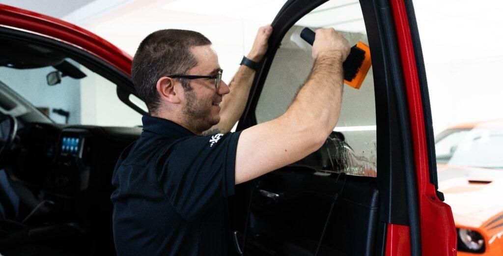 Porsche installation of clear bra