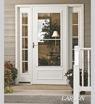 A picture of a larson door on a house
