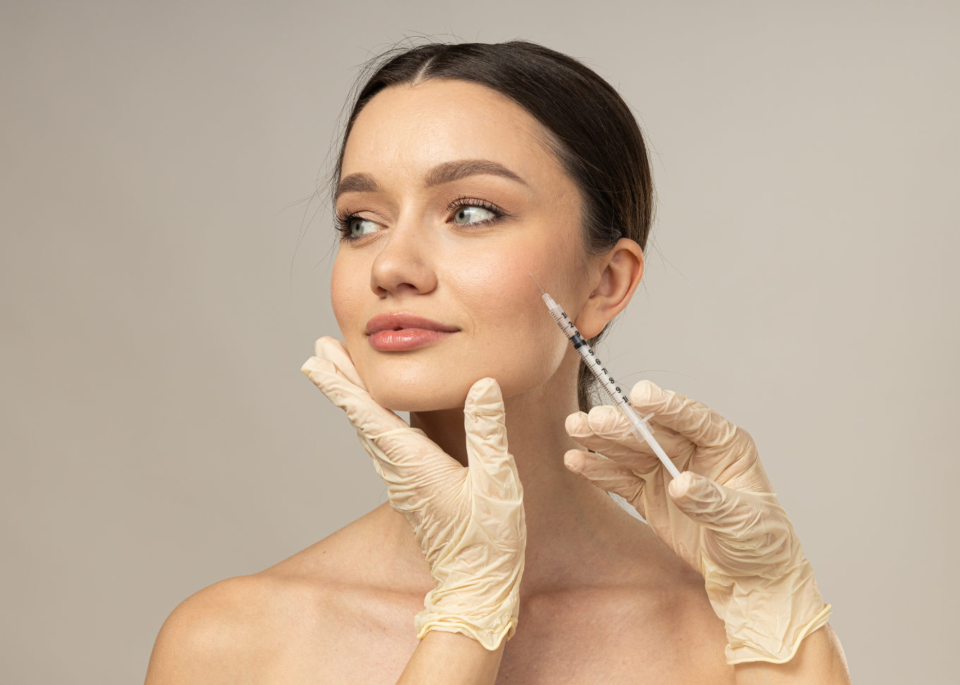 A to Z Wellness Tampa during a Botox party, receiving wrinkle-reducing treatments in a relaxed, prof