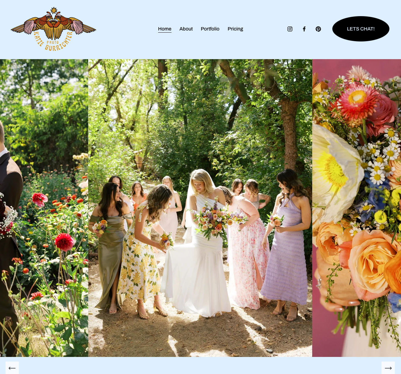 Wedding party in a sunlit garden, bridesmaids around the bride, with colorful floral arrangements.