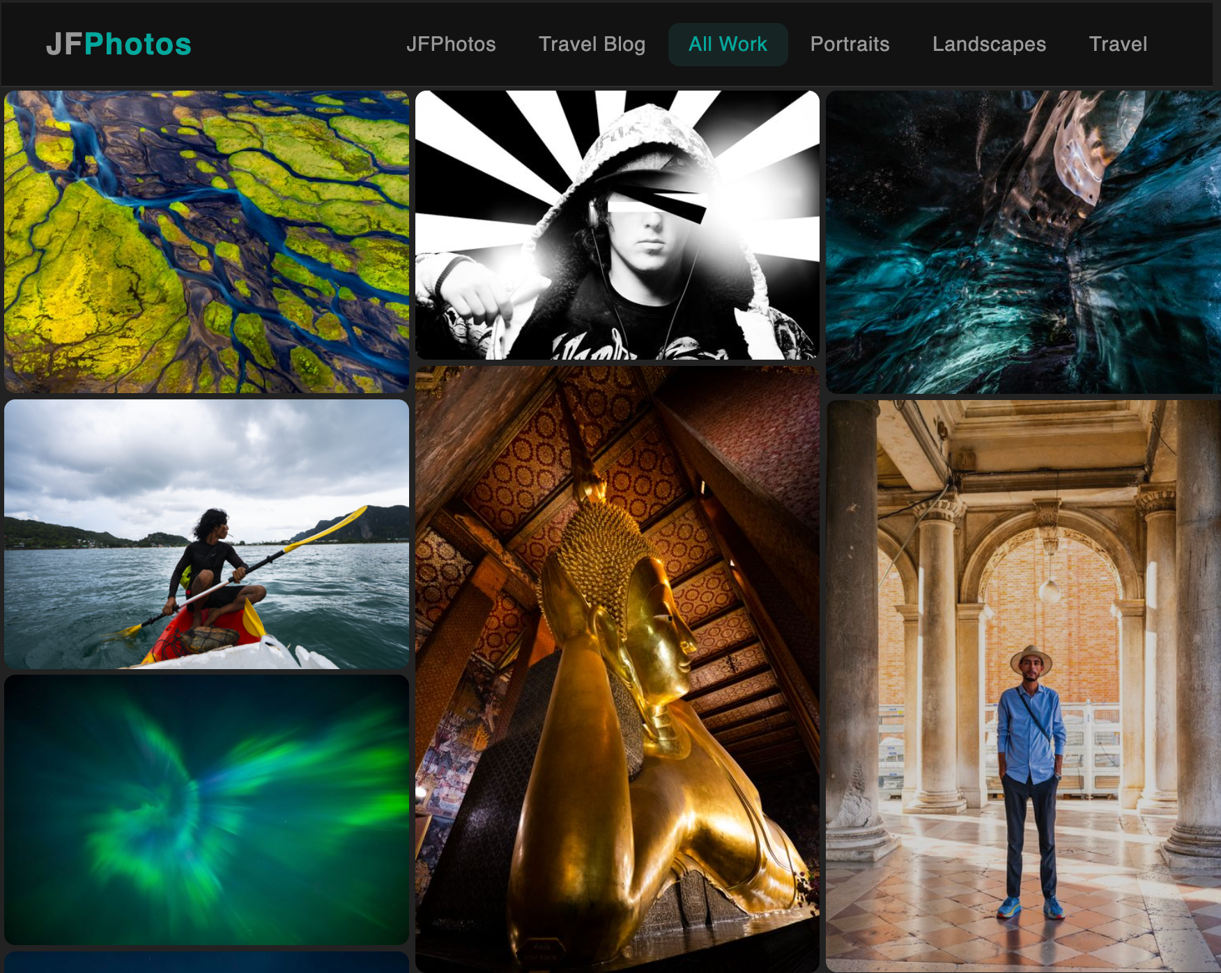 JFPhotos portfolio homepage