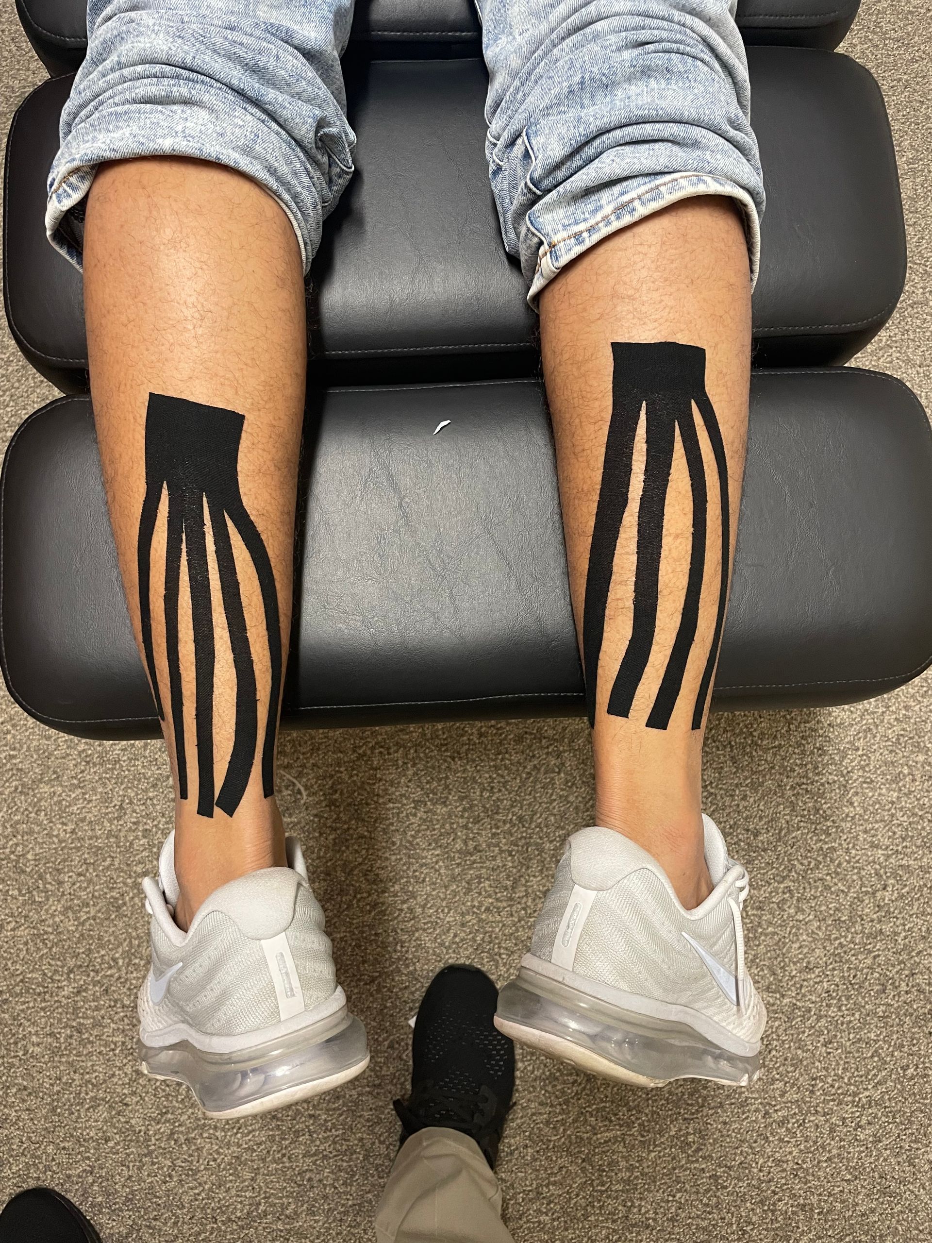 patient with treatment tape