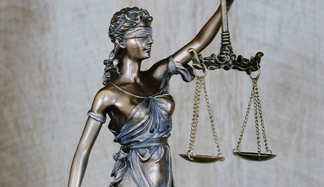 justice statue made of metal