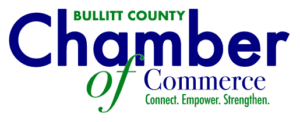 Bullitt County Chamber of Commerce logo in blue and green with tagline “Connect. Empower. Strengthen.”