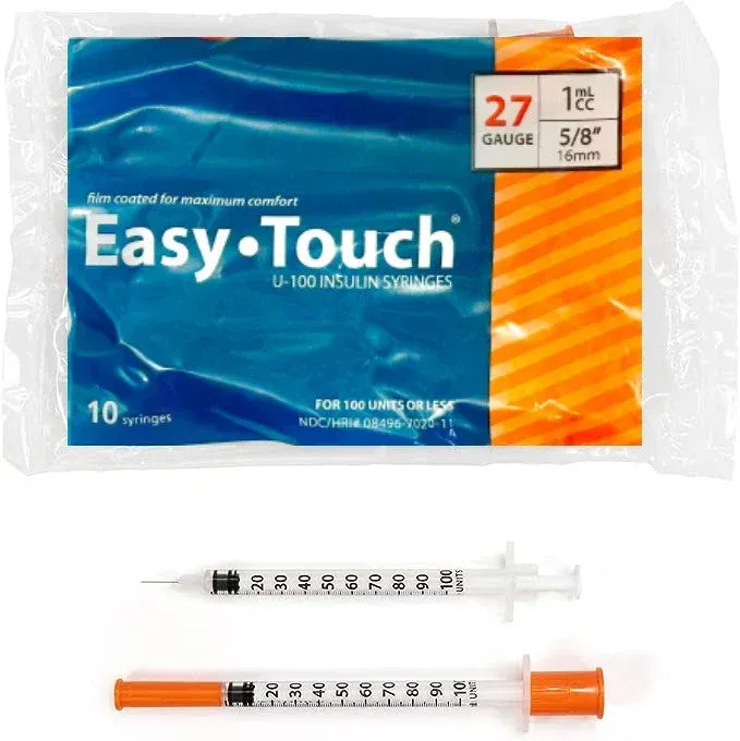 Easy Touch 27G syringe 1cc 5/8