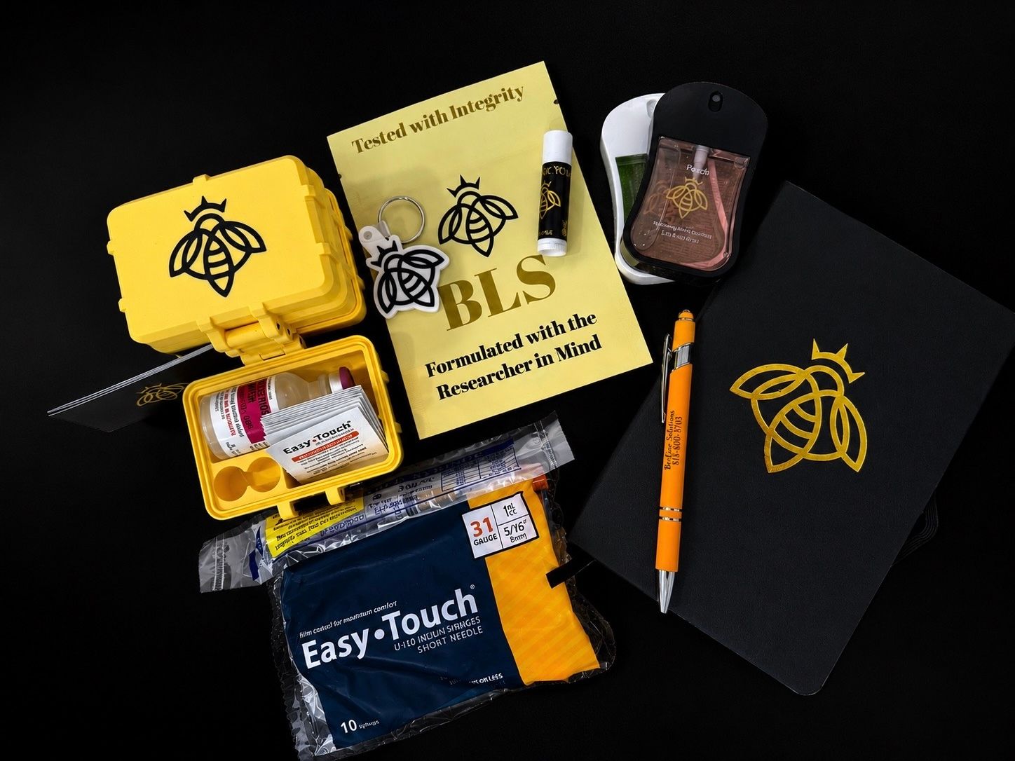 REQUIRED STARTER KIT FIRST ORDER:  Storage Case, Bac Water, Research Supplies