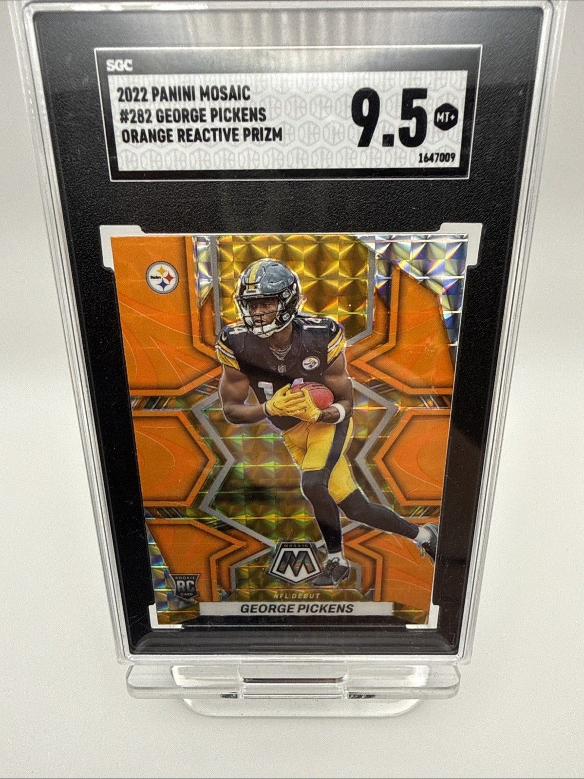 2022 Mosaic #282 George Pickens RC NFL Debut Reactive Orange Prizm