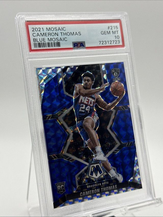 Cameron Thomas 2021 Mosaic Blue Mosaic Rookie RC #215 PSA 10 Nets