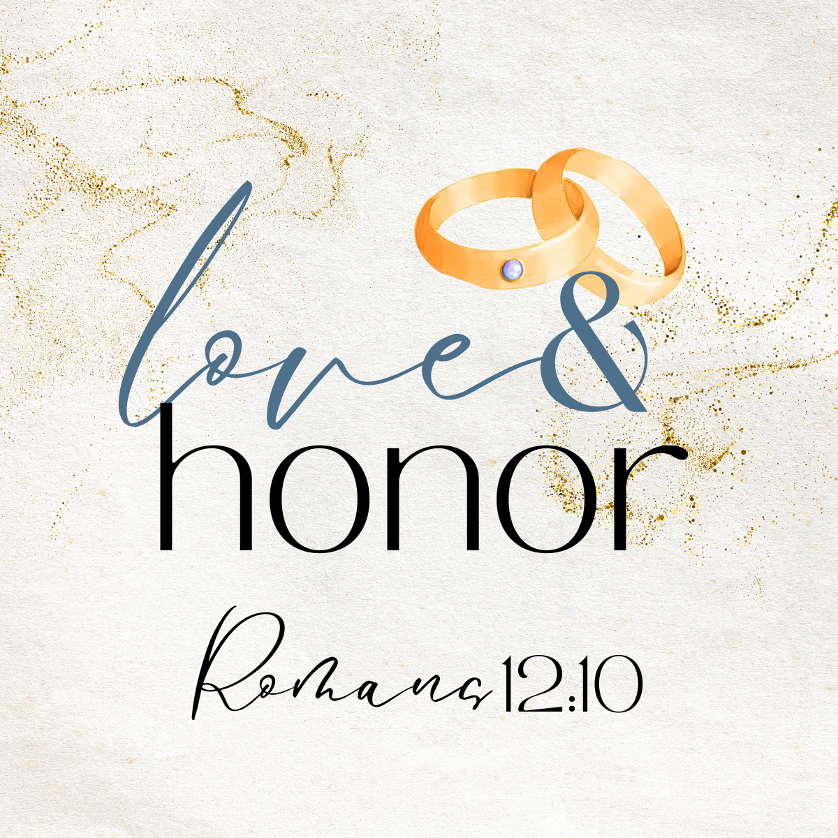 The words love and honor are on a white background