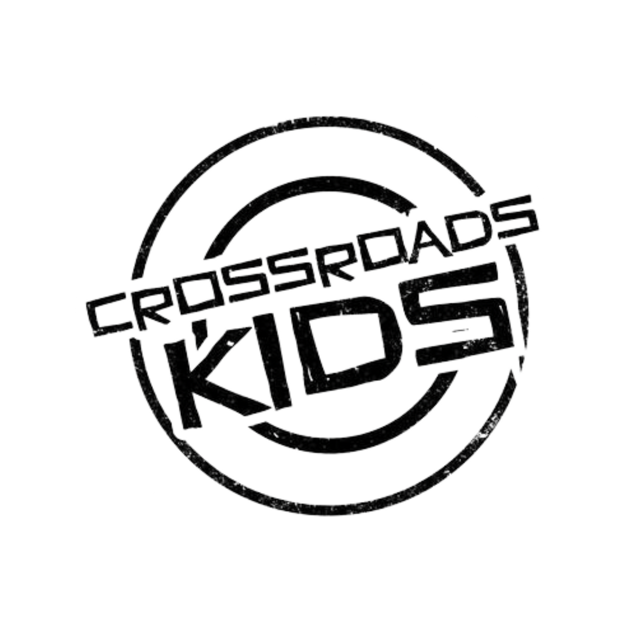 A black and white logo for crossroads kids.