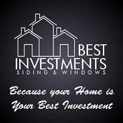 A black and white logo for Best Investments Remodeling.