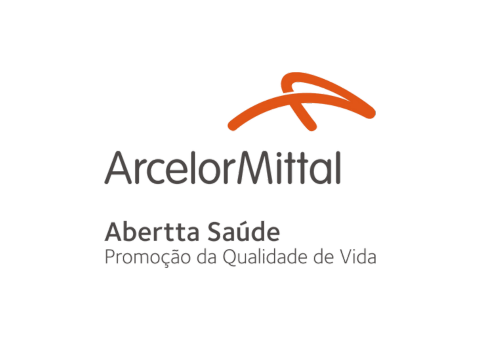 Um logotipo da arcelormittal é mostrado em um fundo branco