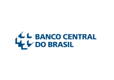 O logotipo do banco central do brasil é azul e branco.