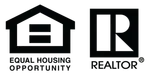 Equal Housing Opportunity and REALTOR logo icons in black and white