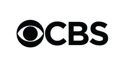 CBS logo: Black and white design with a stylized eye symbol and the letters