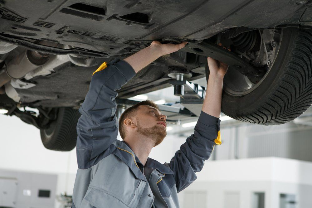 Mechanic Inspecting Car — Evco Automotive in South Albury, NSW