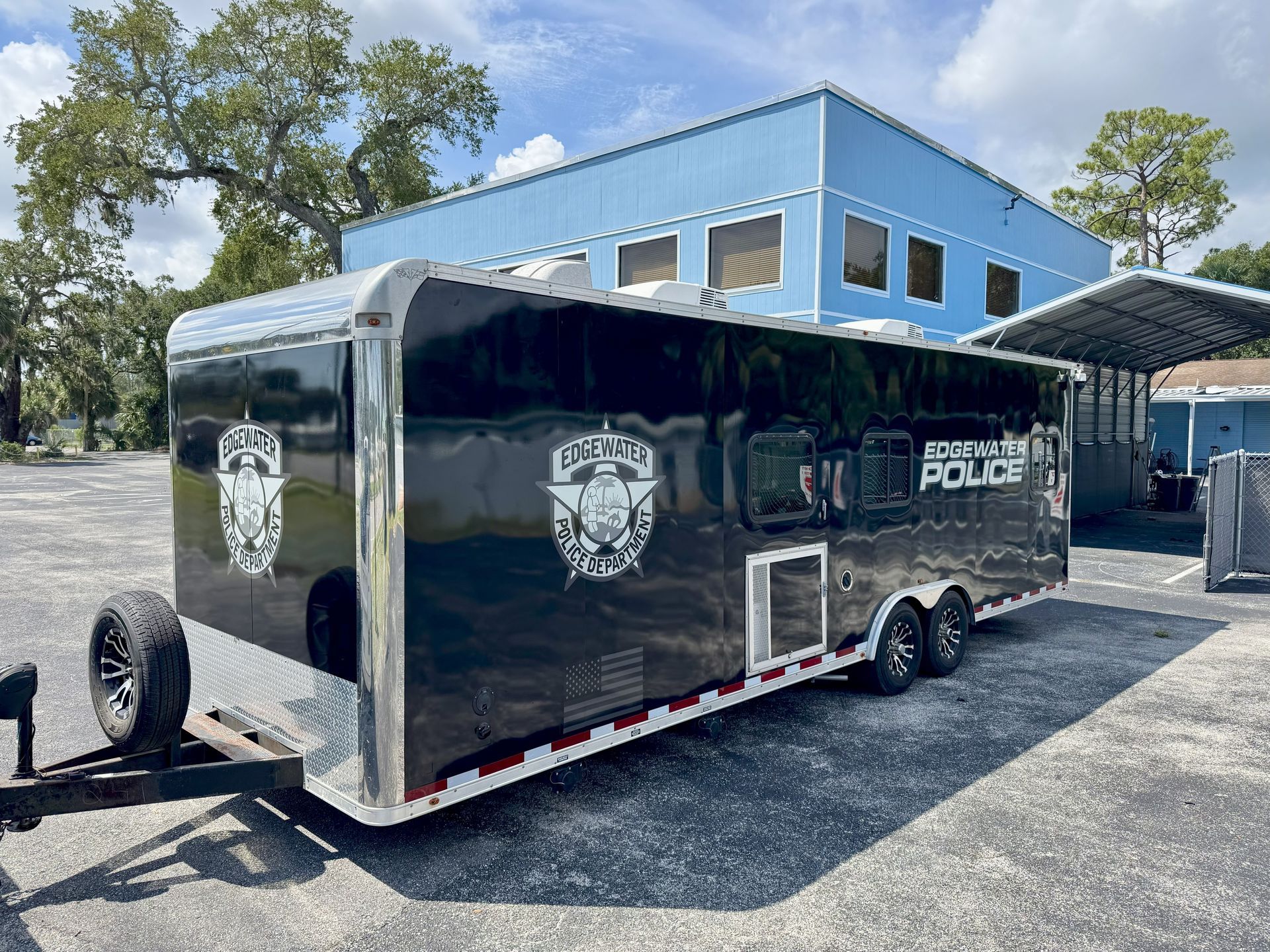 Black trailer with 