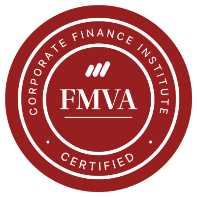 Red circular logo with