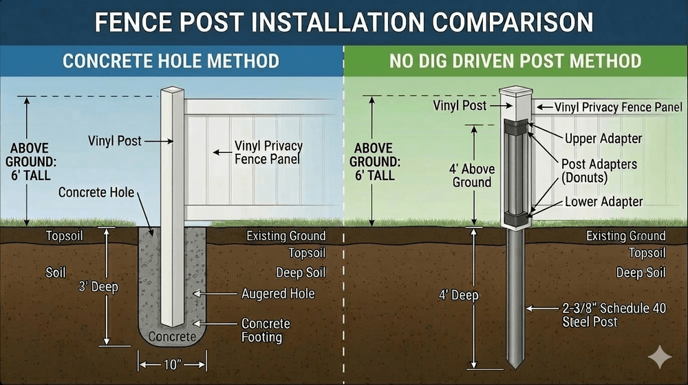 No-Dig Fence Installation | Nirvana Build + Fence Michigan