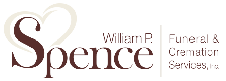 William P. Spence Funeral & Cremation Services, Inc. logo in burgundy and gray on a white background