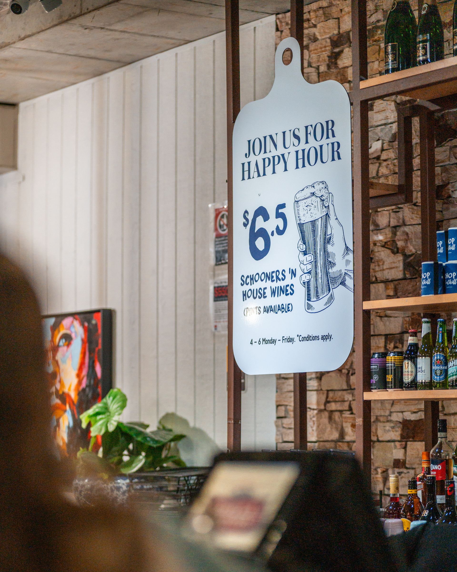 A Sign that Says Join Us for Happy Hour on It — Chop 'n Chill in Port Macquarie, NSW