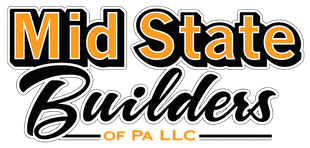 Mid State Builders logo with orange and black text and “of PA LLC” beneath