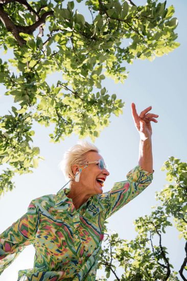 Retired woman in the park
