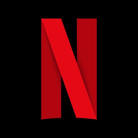 A bold red, stylized letter "N" centered on a black background, representing the Netflix logo.