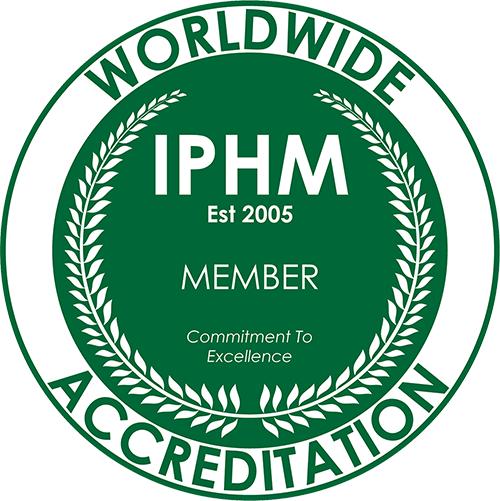 A green badge that says ' worldwide accreditation ' on it