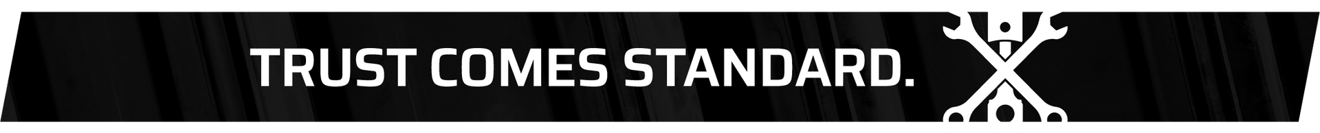 Black banner with the words 