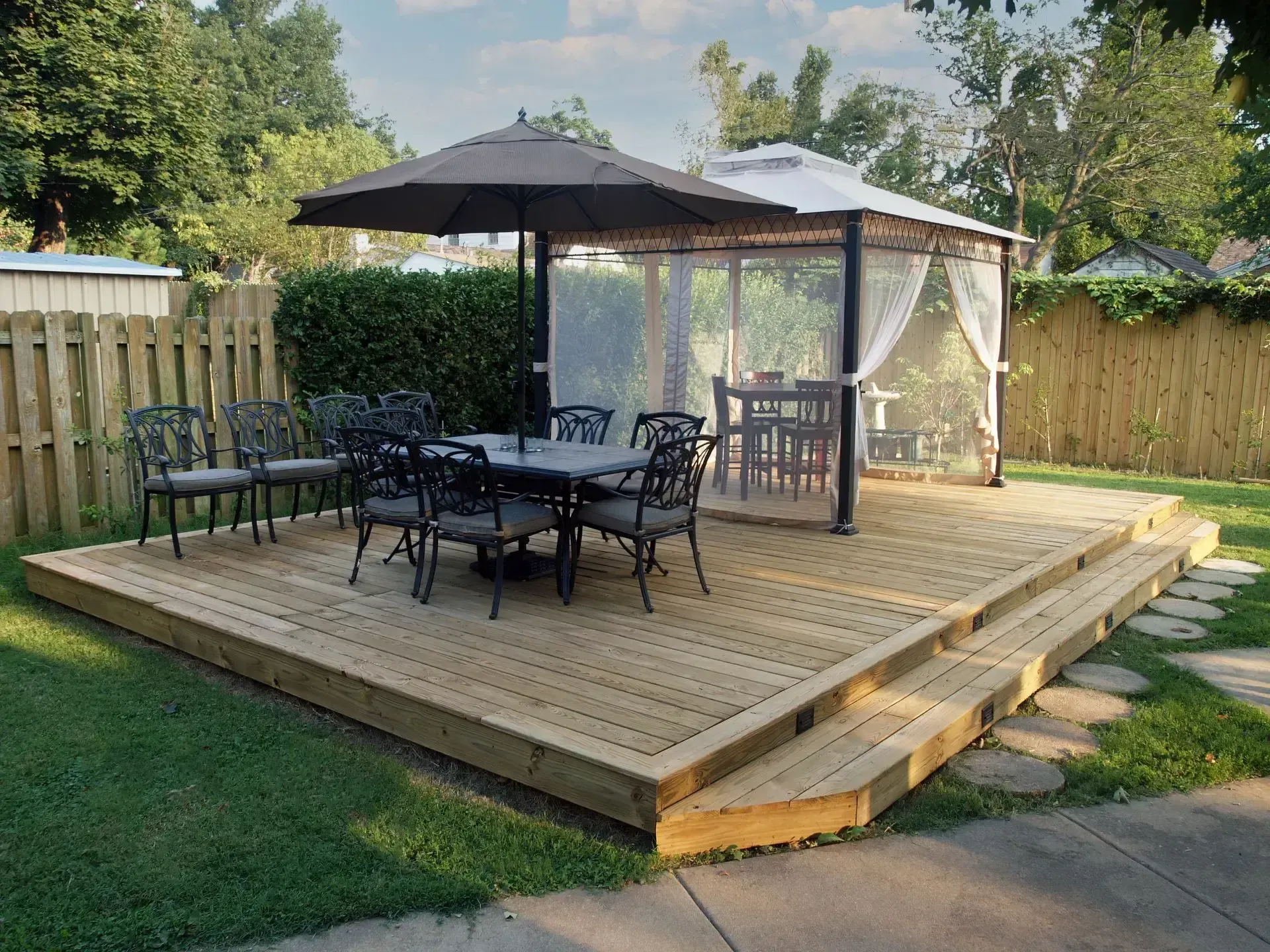 Backyard deck with gazebo