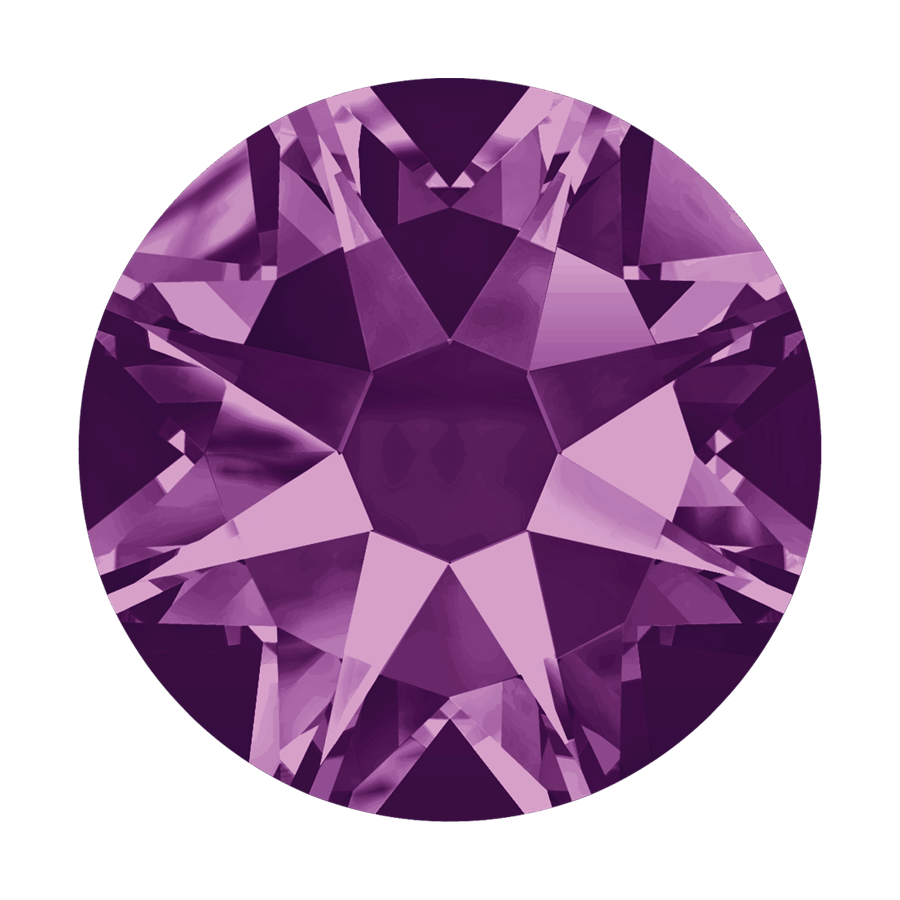 Purple faceted gemstone.