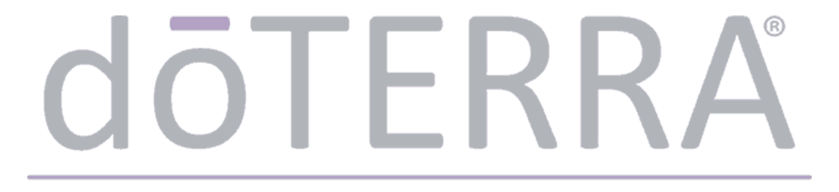 DōTERRA logo in gray with a purple overline above the