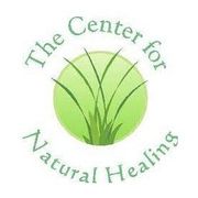 Logo for The Center for Natural Healing: green circle with grass inside, surrounded by text.