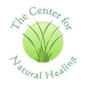 Logo for The Center for Natural Healing: green circle with grass inside, surrounded by text.