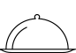 A black and white drawing of a tray with a dome lid.