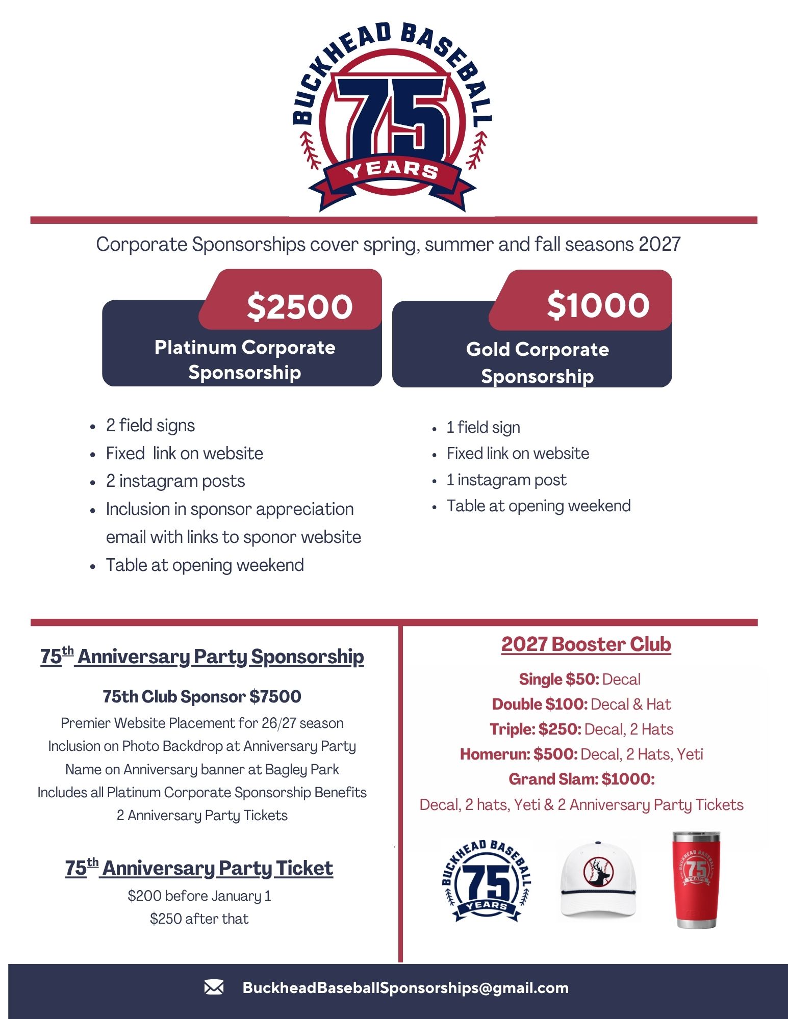 Buckhead Baseball sponsorships