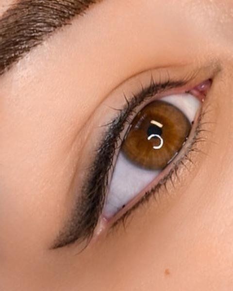 eye with permanent eyeliner