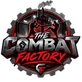 The Combat Factory logo in red, black, and gray with a gear and raised fists