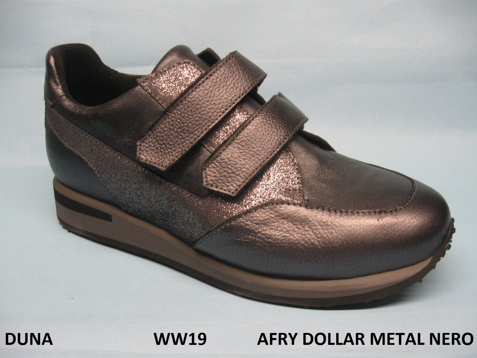 CALZATURIFICIO DUNA SCARPA INVERNALE DONNA PREDISPOSTA PER PLANTARE MODELLO WW19  COLORE AFRY DOLLAR METAL NERO